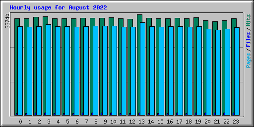 Hourly usage for August 2022