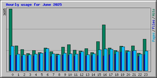 Hourly usage for June 2025